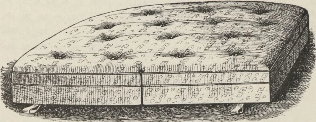 An illustration from Bedsteads and bedding : twenty thousand bedsteads of every description in stock : manufacturers of pure bedding / Maple & Co, 1895, leaf 115