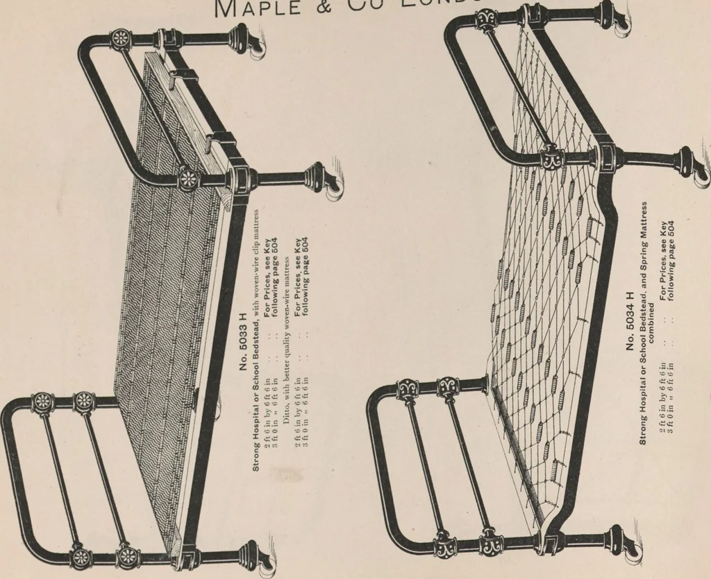 An illustration from Bedsteads and bedding : twenty thousand bedsteads of every description in stock : manufacturers of pure bedding / Maple & Co, 1895, leaf 18