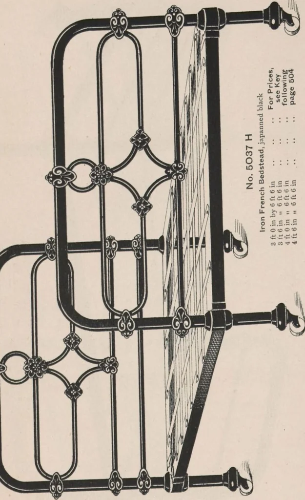 An illustration from Bedsteads and bedding : twenty thousand bedsteads of every description in stock : manufacturers of pure bedding / Maple & Co, 1895, leaf 20