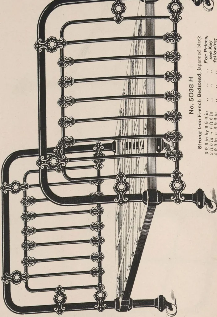An illustration from Bedsteads and bedding : twenty thousand bedsteads of every description in stock : manufacturers of pure bedding / Maple & Co, 1895, leaf 20