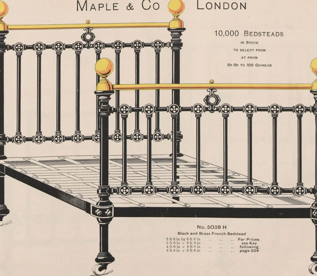 An illustration from Bedsteads and bedding : twenty thousand bedsteads of every description in stock : manufacturers of pure bedding / Maple & Co, 1895, leaf 21