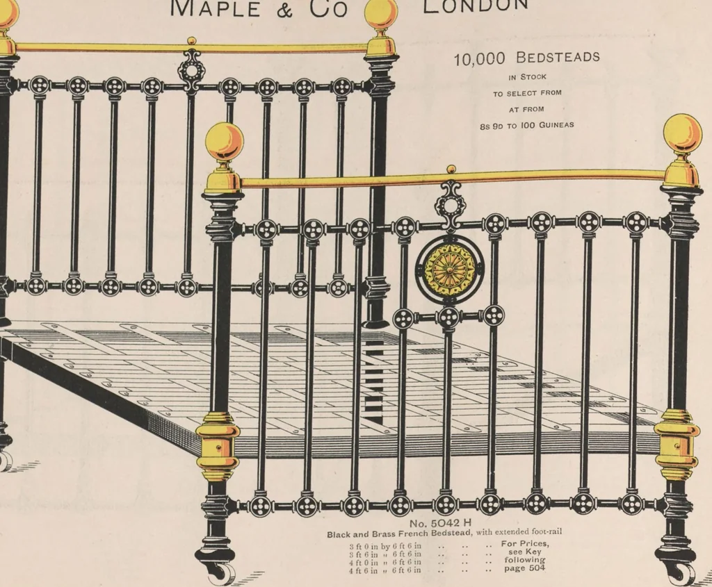 An illustration from Bedsteads and bedding : twenty thousand bedsteads of every description in stock : manufacturers of pure bedding / Maple & Co, 1895, leaf 24