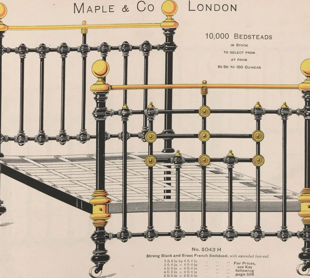 An illustration from Bedsteads and bedding : twenty thousand bedsteads of every description in stock : manufacturers of pure bedding / Maple & Co, 1895, leaf 25