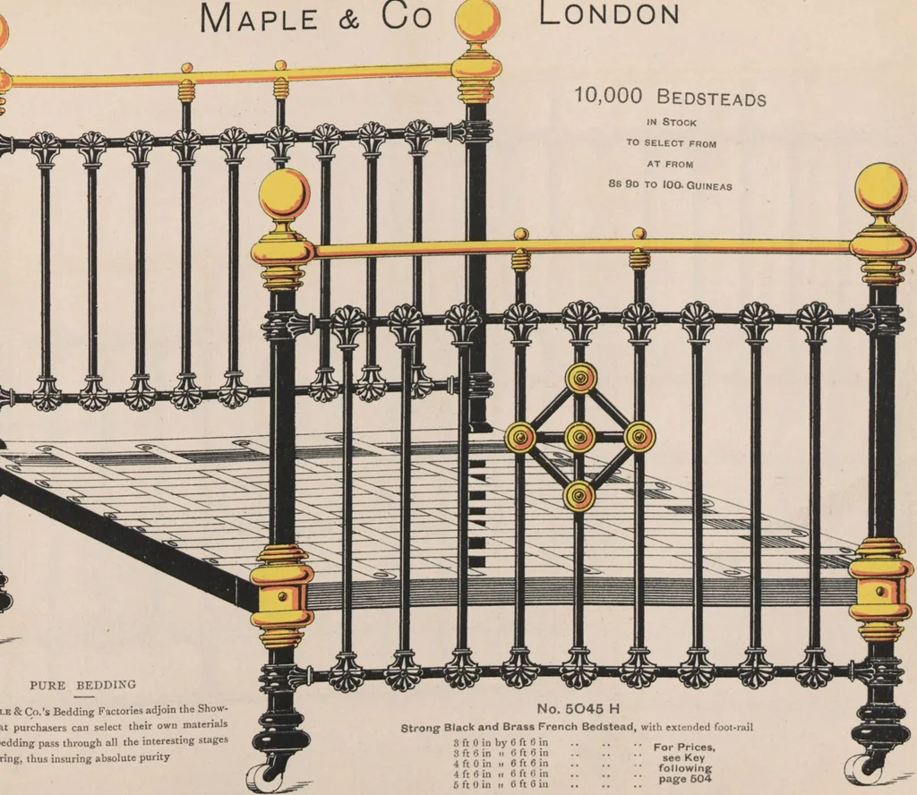 An illustration from Bedsteads and bedding : twenty thousand bedsteads of every description in stock : manufacturers of pure bedding / Maple & Co, 1895, leaf 27