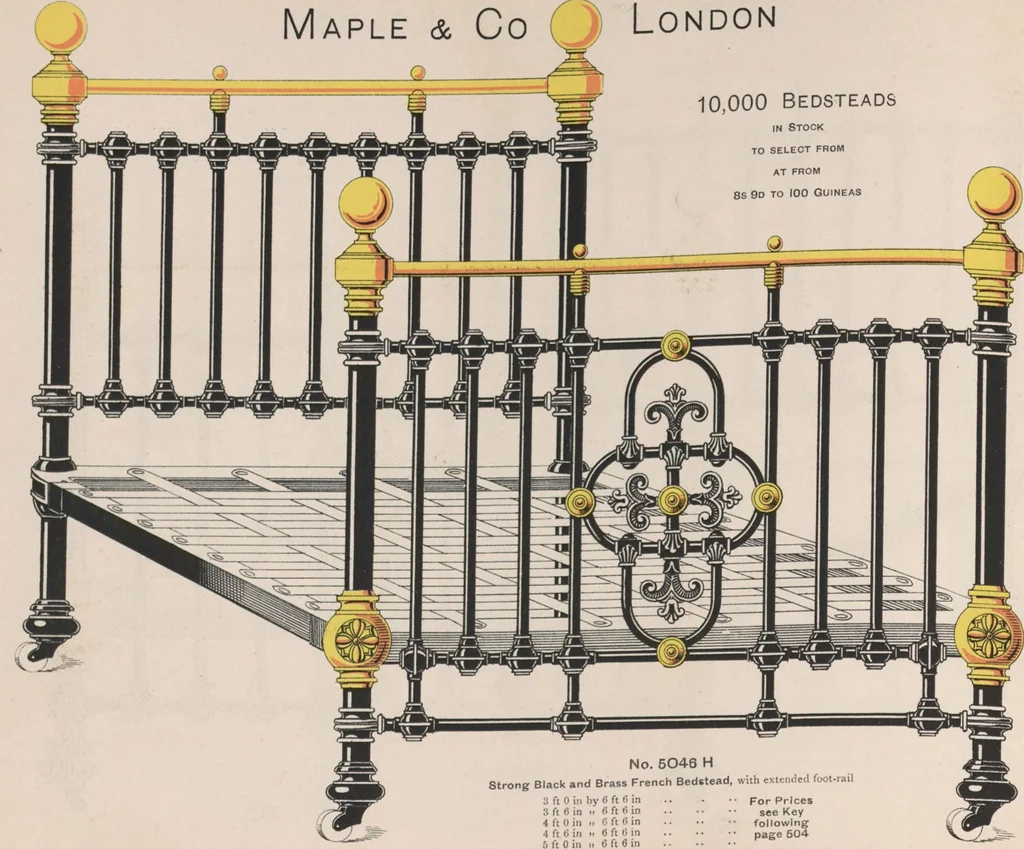An illustration from Bedsteads and bedding : twenty thousand bedsteads of every description in stock : manufacturers of pure bedding / Maple & Co, 1895, leaf 28