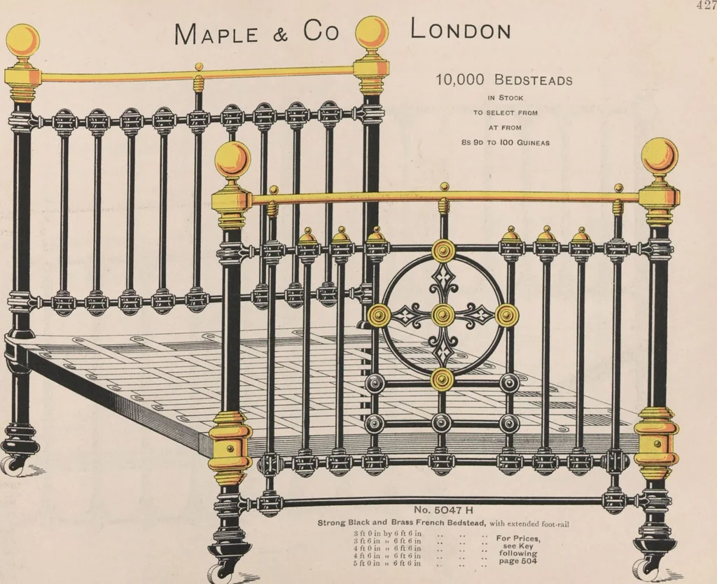 An illustration from Bedsteads and bedding : twenty thousand bedsteads of every description in stock : manufacturers of pure bedding / Maple & Co, 1895, leaf 29