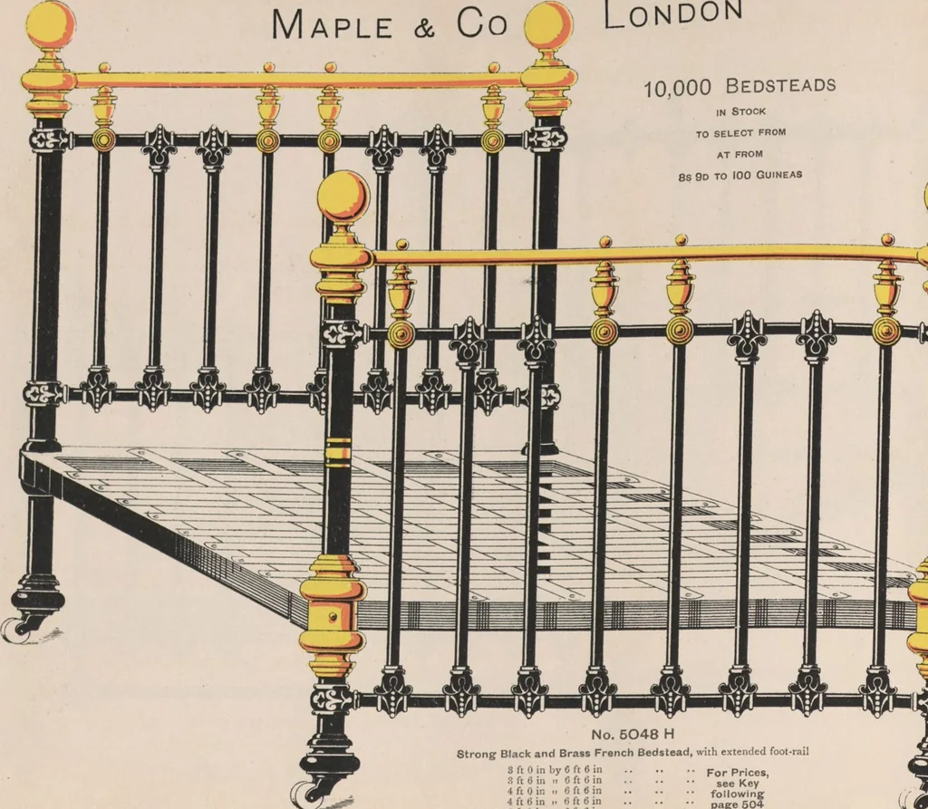 An illustration from Bedsteads and bedding : twenty thousand bedsteads of every description in stock : manufacturers of pure bedding / Maple & Co, 1895, leaf 30