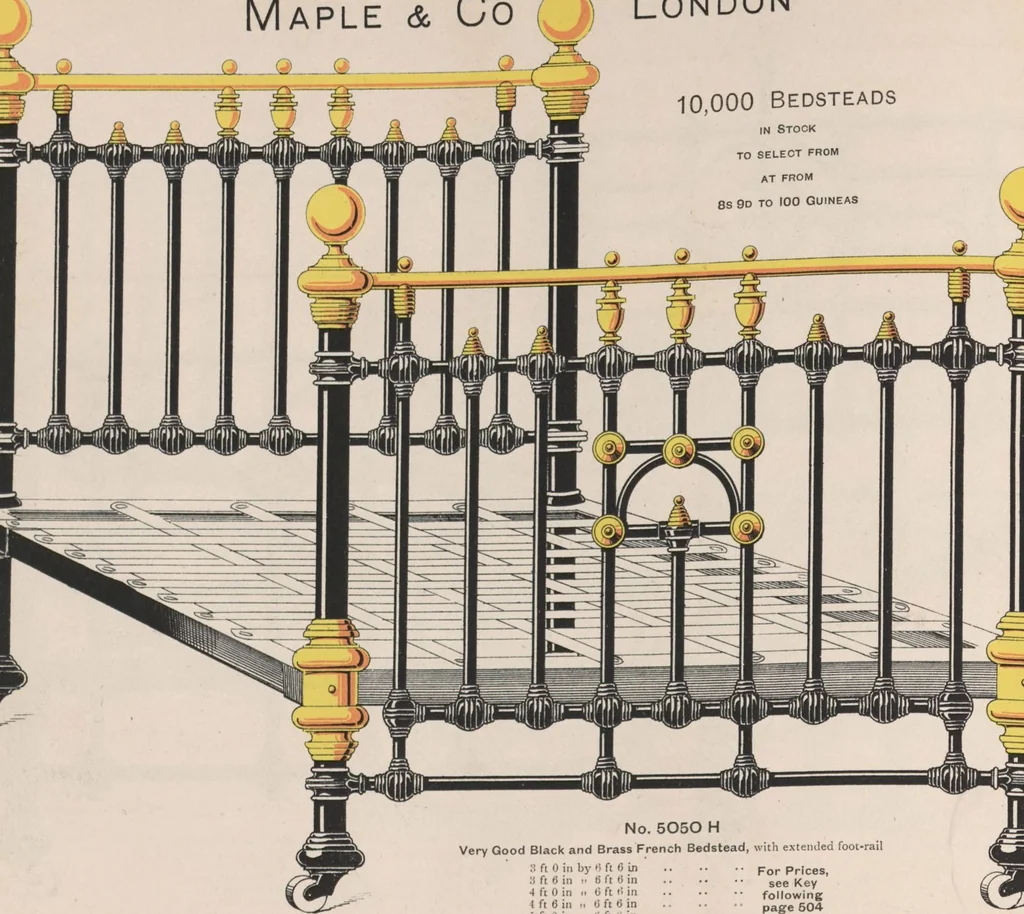An illustration from Bedsteads and bedding : twenty thousand bedsteads of every description in stock : manufacturers of pure bedding / Maple & Co, 1895, leaf 32
