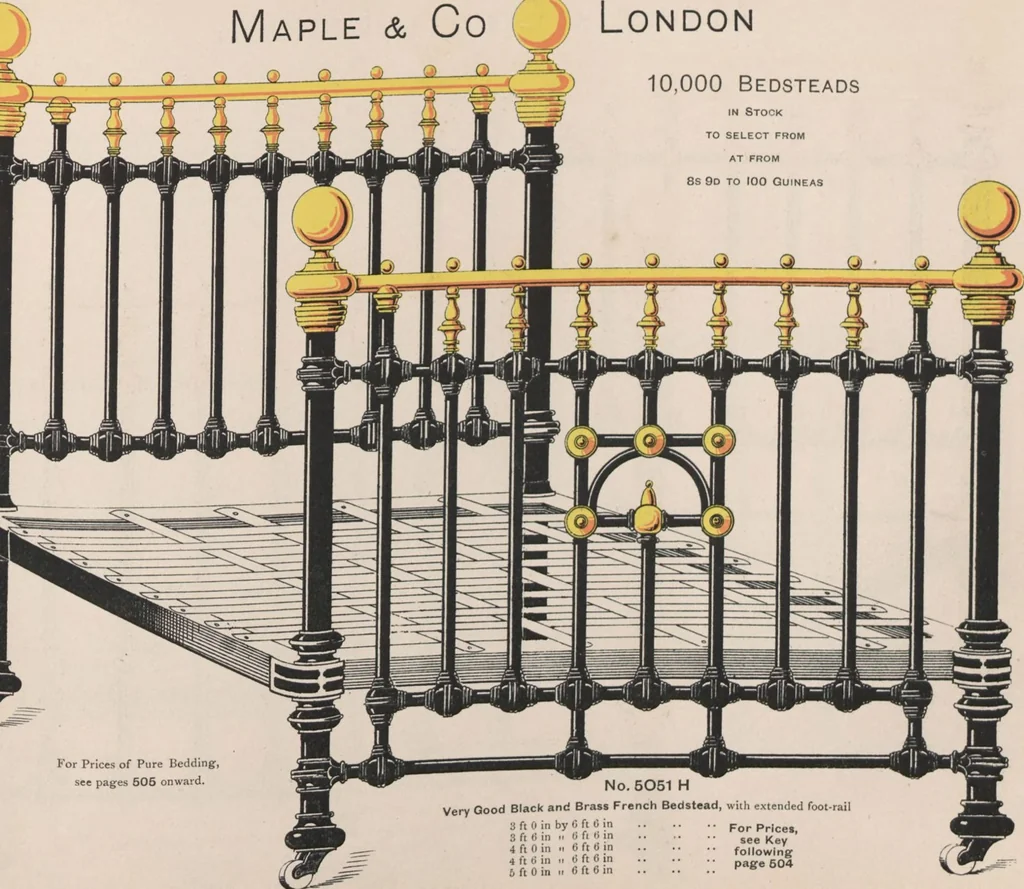 An illustration from Bedsteads and bedding : twenty thousand bedsteads of every description in stock : manufacturers of pure bedding / Maple & Co, 1895, leaf 33