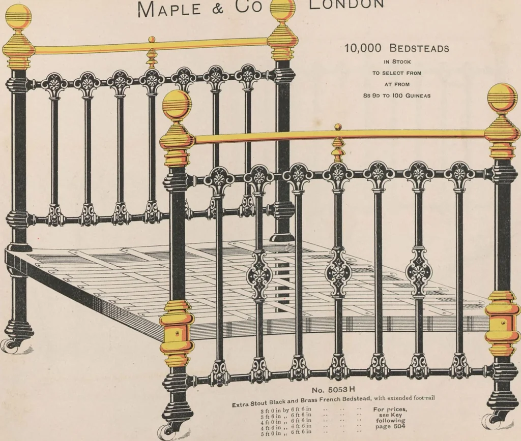 An illustration from Bedsteads and bedding : twenty thousand bedsteads of every description in stock : manufacturers of pure bedding / Maple & Co, 1895, leaf 35
