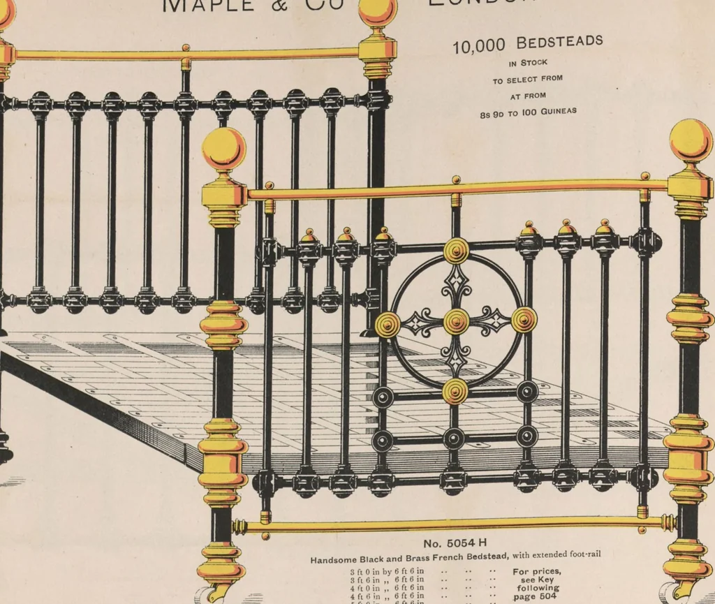 An illustration from Bedsteads and bedding : twenty thousand bedsteads of every description in stock : manufacturers of pure bedding / Maple & Co, 1895, leaf 36