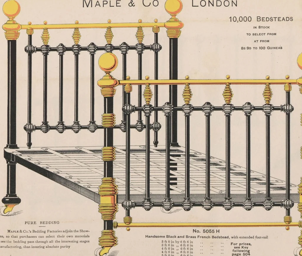 An illustration from Bedsteads and bedding : twenty thousand bedsteads of every description in stock : manufacturers of pure bedding / Maple & Co, 1895, leaf 37