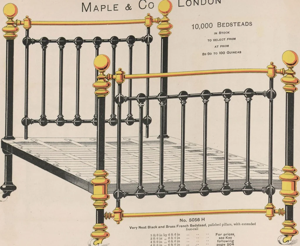 An illustration from Bedsteads and bedding : twenty thousand bedsteads of every description in stock : manufacturers of pure bedding / Maple & Co, 1895, leaf 38