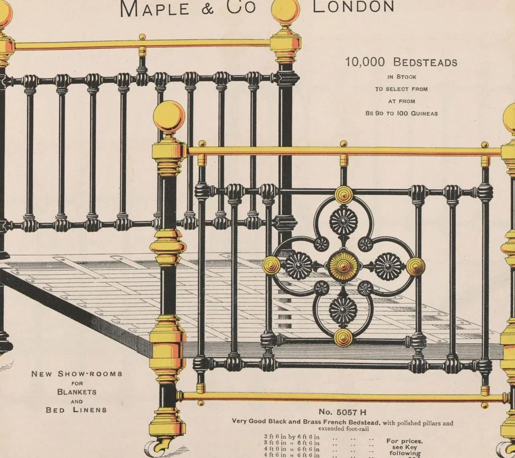 An illustration from Bedsteads and bedding : twenty thousand bedsteads of every description in stock : manufacturers of pure bedding / Maple & Co, 1895, leaf 39