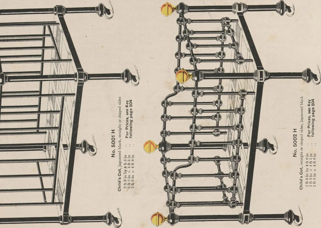 An illustration from Bedsteads and bedding : twenty thousand bedsteads of every description in stock : manufacturers of pure bedding / Maple & Co, 1895, leaf 4