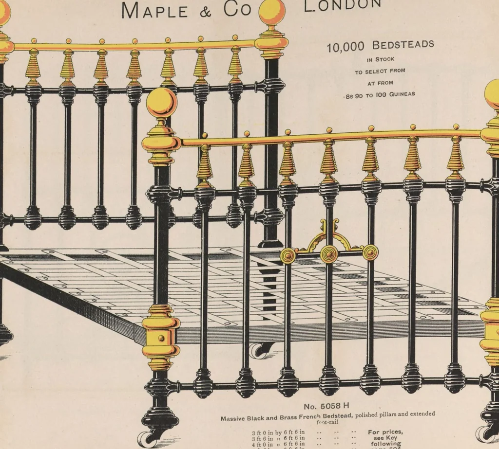 An illustration from Bedsteads and bedding : twenty thousand bedsteads of every description in stock : manufacturers of pure bedding / Maple & Co, 1895, leaf 40