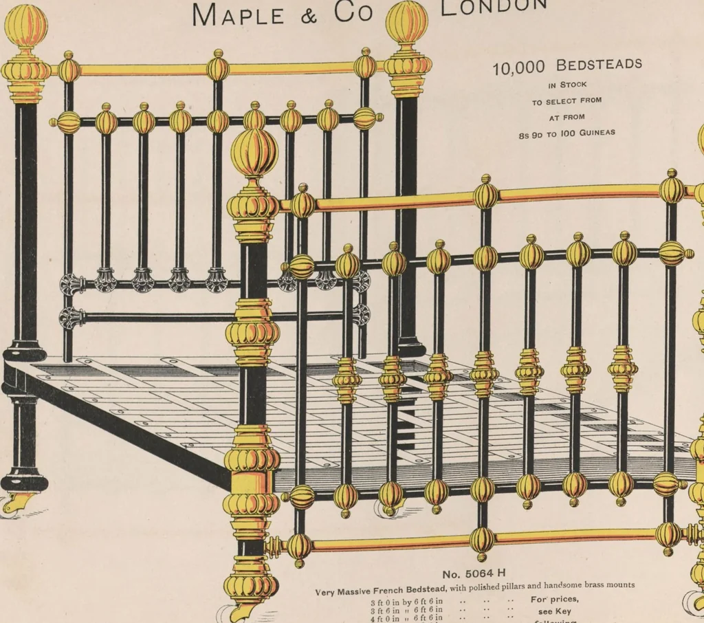 An illustration from Bedsteads and bedding : twenty thousand bedsteads of every description in stock : manufacturers of pure bedding / Maple & Co, 1895, leaf 46