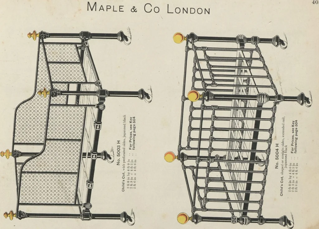 An illustration from Bedsteads and bedding : twenty thousand bedsteads of every description in stock : manufacturers of pure bedding / Maple & Co, 1895, leaf 5