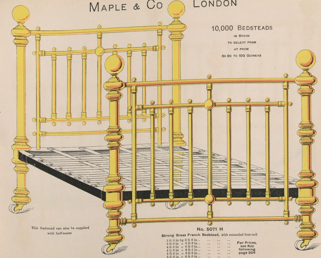 An illustration from Bedsteads and bedding : twenty thousand bedsteads of every description in stock : manufacturers of pure bedding / Maple & Co, 1895, leaf 51