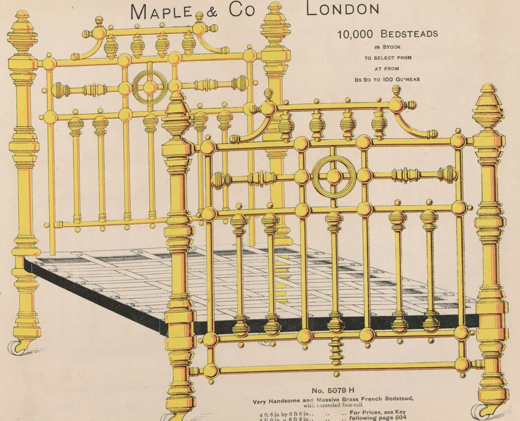 An illustration from Bedsteads and bedding : twenty thousand bedsteads of every description in stock : manufacturers of pure bedding / Maple & Co, 1895, leaf 59