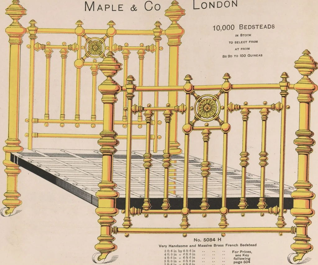 An illustration from Bedsteads and bedding : twenty thousand bedsteads of every description in stock : manufacturers of pure bedding / Maple & Co, 1895, leaf 64