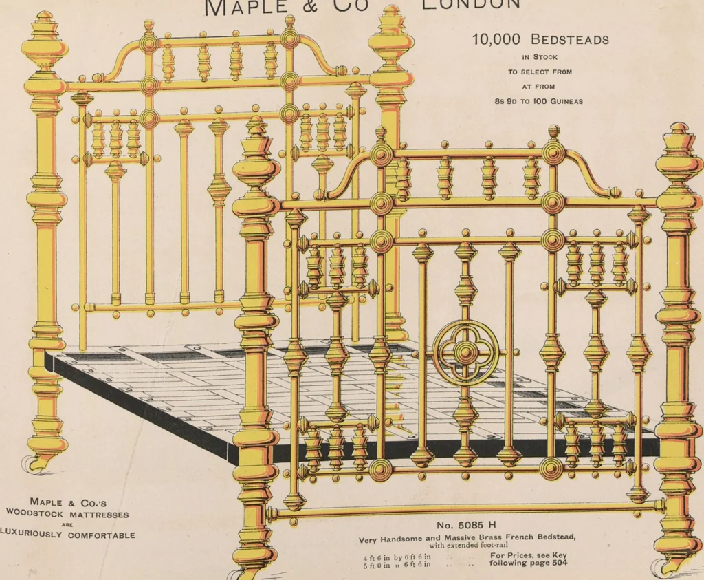 An illustration from Bedsteads and bedding : twenty thousand bedsteads of every description in stock : manufacturers of pure bedding / Maple & Co, 1895, leaf 65