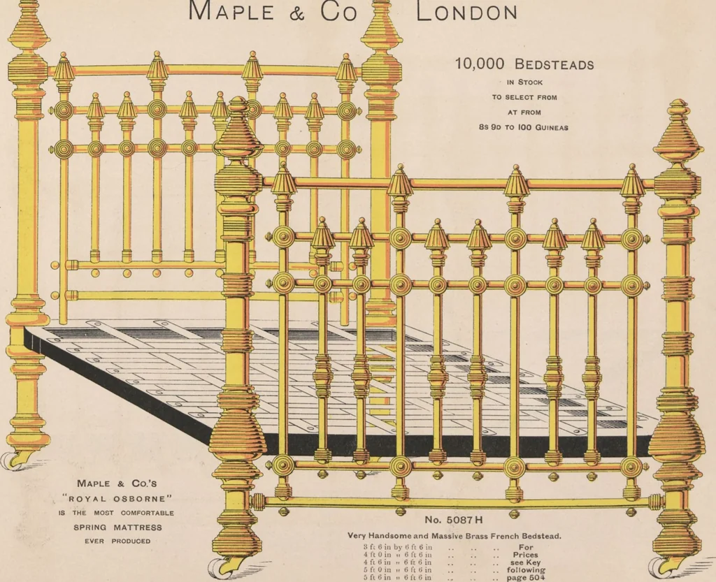 An illustration from Bedsteads and bedding : twenty thousand bedsteads of every description in stock : manufacturers of pure bedding / Maple & Co, 1895, leaf 67