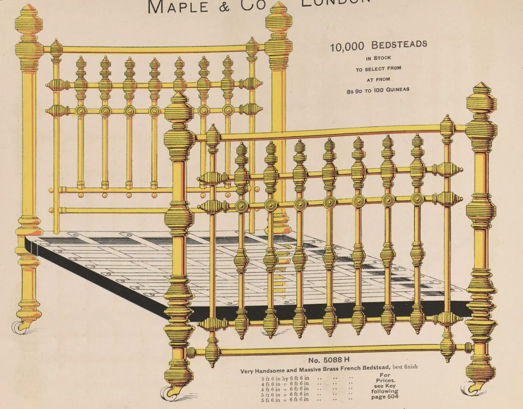 An illustration from Bedsteads and bedding : twenty thousand bedsteads of every description in stock : manufacturers of pure bedding / Maple & Co, 1895, leaf 68