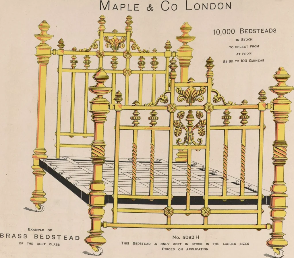 An illustration from Bedsteads and bedding : twenty thousand bedsteads of every description in stock : manufacturers of pure bedding / Maple & Co, 1895, leaf 72