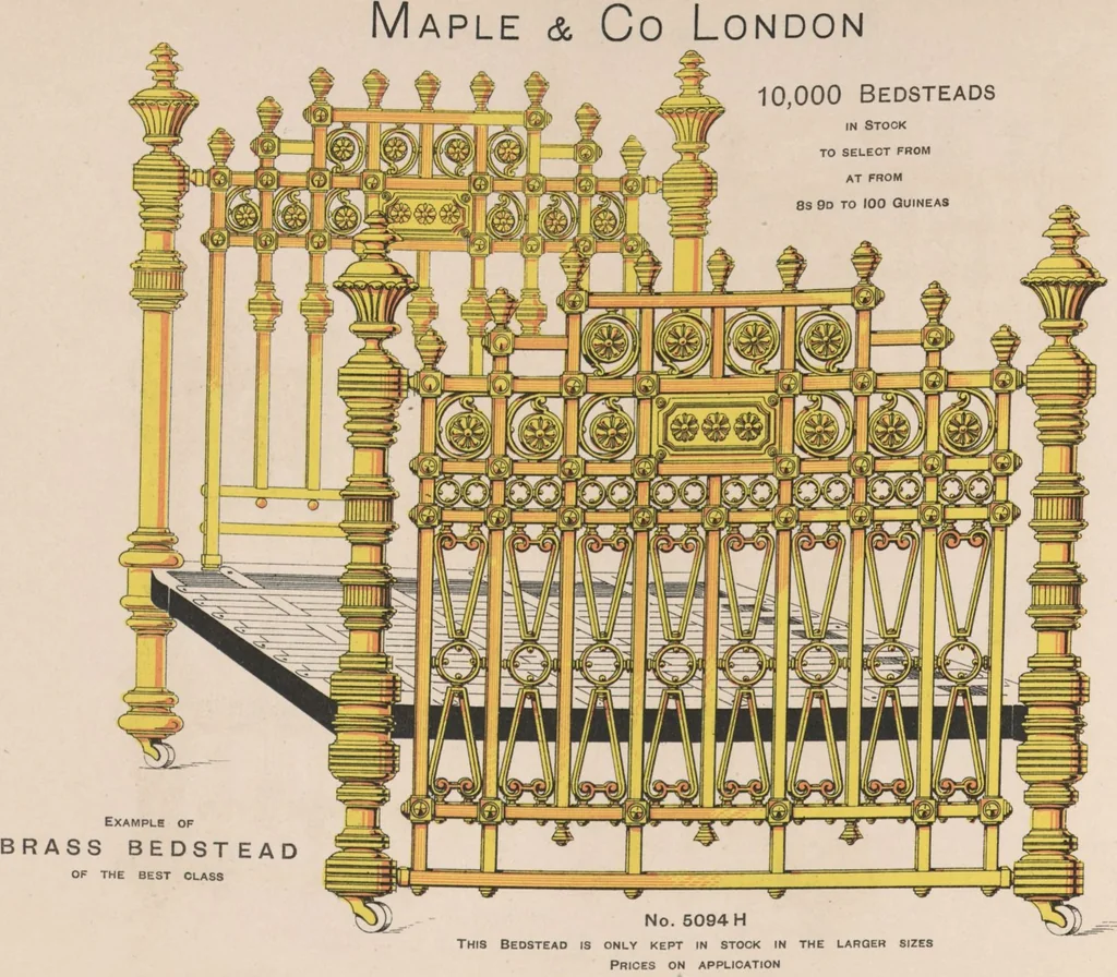 An illustration from Bedsteads and bedding : twenty thousand bedsteads of every description in stock : manufacturers of pure bedding / Maple & Co, 1895, leaf 74