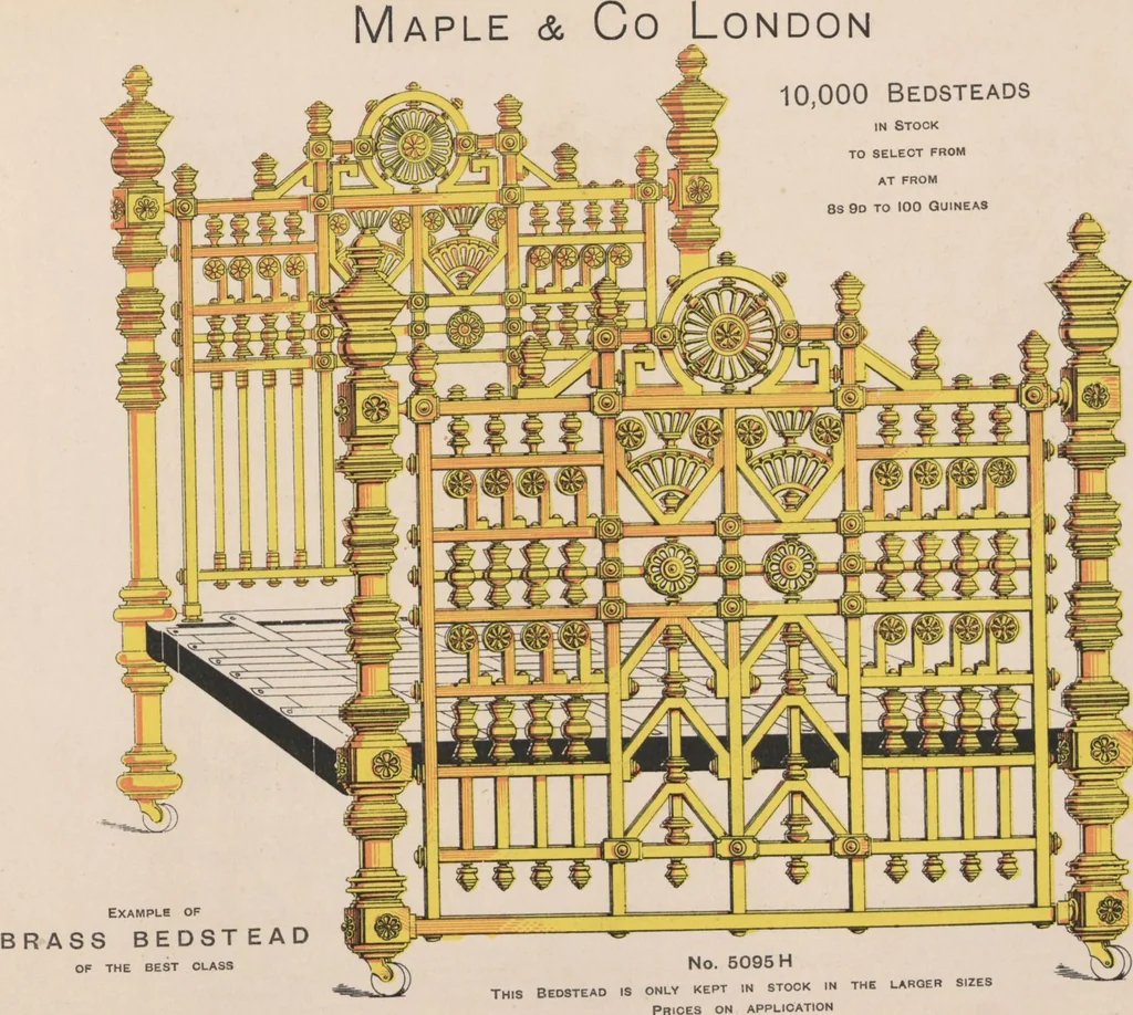 An illustration from Bedsteads and bedding : twenty thousand bedsteads of every description in stock : manufacturers of pure bedding / Maple & Co, 1895, leaf 75