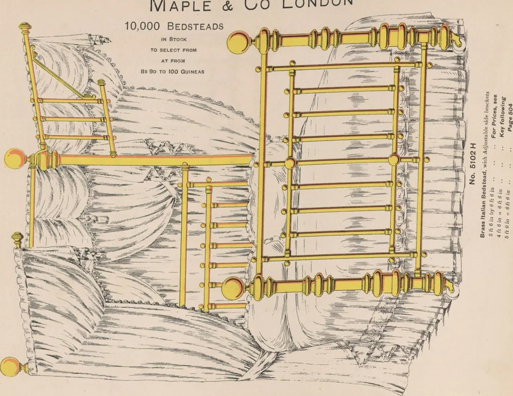 An illustration from Bedsteads and bedding : twenty thousand bedsteads of every description in stock : manufacturers of pure bedding / Maple & Co, 1895, leaf 82