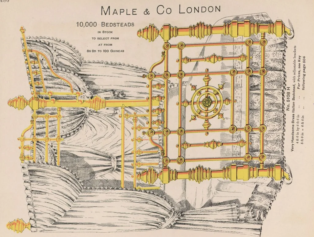 An illustration from Bedsteads and bedding : twenty thousand bedsteads of every description in stock : manufacturers of pure bedding / Maple & Co, 1895, leaf 88
