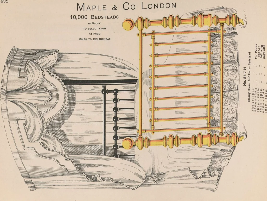 An illustration from Bedsteads and bedding : twenty thousand bedsteads of every description in stock : manufacturers of pure bedding / Maple & Co, 1895, leaf 94