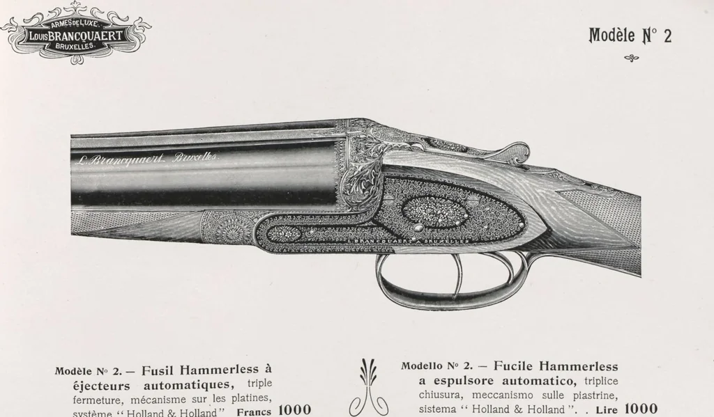 An illustration from L. Brancquaert : Manufacture d'Armes de Luxe = Fabbrica d'Armi di Lusso, 1904, leaf 19