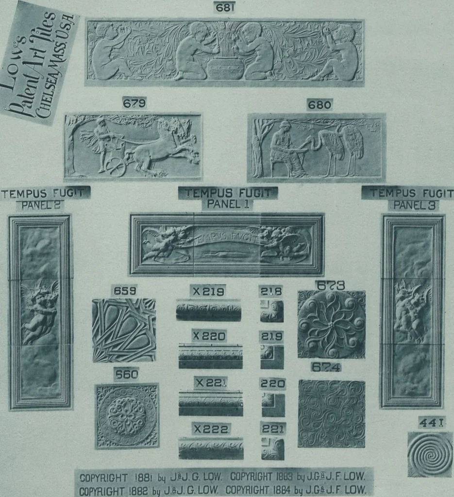 An illustration from Illustrated catalogue of art tiles made by J.G. and J.F. Low, Chelsea, Mass., U.S.A, 1884, leaf 15