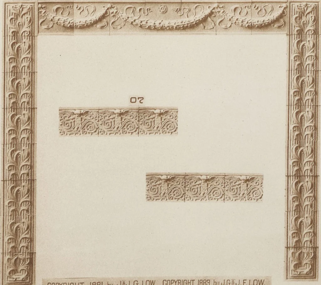 An illustration from Illustrated catalogue of art tiles made by J.G. and J.F. Low, Chelsea, Mass., U.S.A, 1884, leaf 21