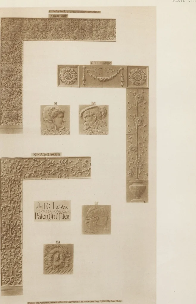 An illustration from Illustrated catalogue of art tiles made by J.G. and J.F. Low, Chelsea, Mass., U.S.A, 1884, leaf 23