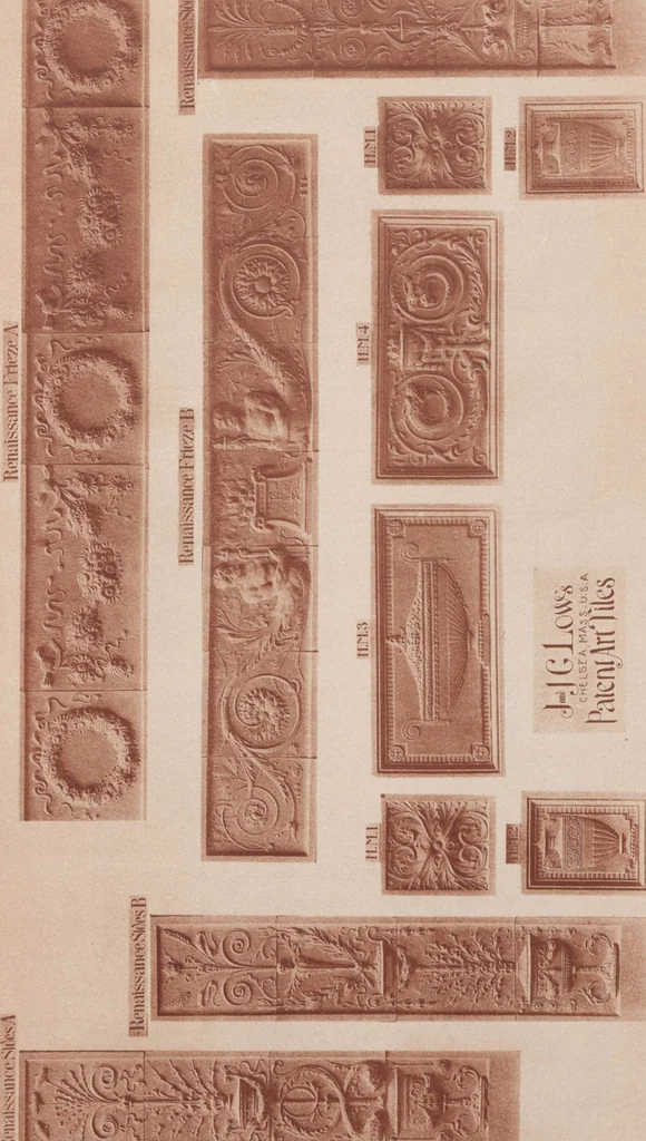 An illustration from Illustrated catalogue of art tiles made by J.G. and J.F. Low, Chelsea, Mass., U.S.A, 1884, leaf 49