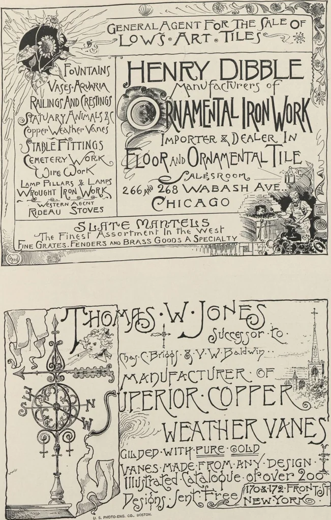 An illustration from Illustrated catalogue of art tiles made by J.G. and J.F. Low, Chelsea, Mass., U.S.A, 1884, leaf 79