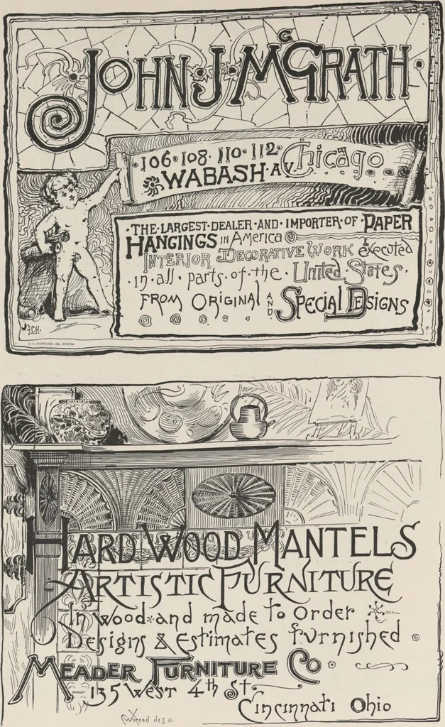 An illustration from Illustrated catalogue of art tiles made by J.G. and J.F. Low, Chelsea, Mass., U.S.A, 1884, leaf 80