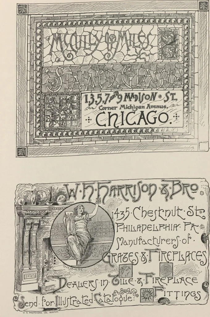 An illustration from Illustrated catalogue of art tiles made by J.G. and J.F. Low, Chelsea, Mass., U.S.A, 1884, leaf 87