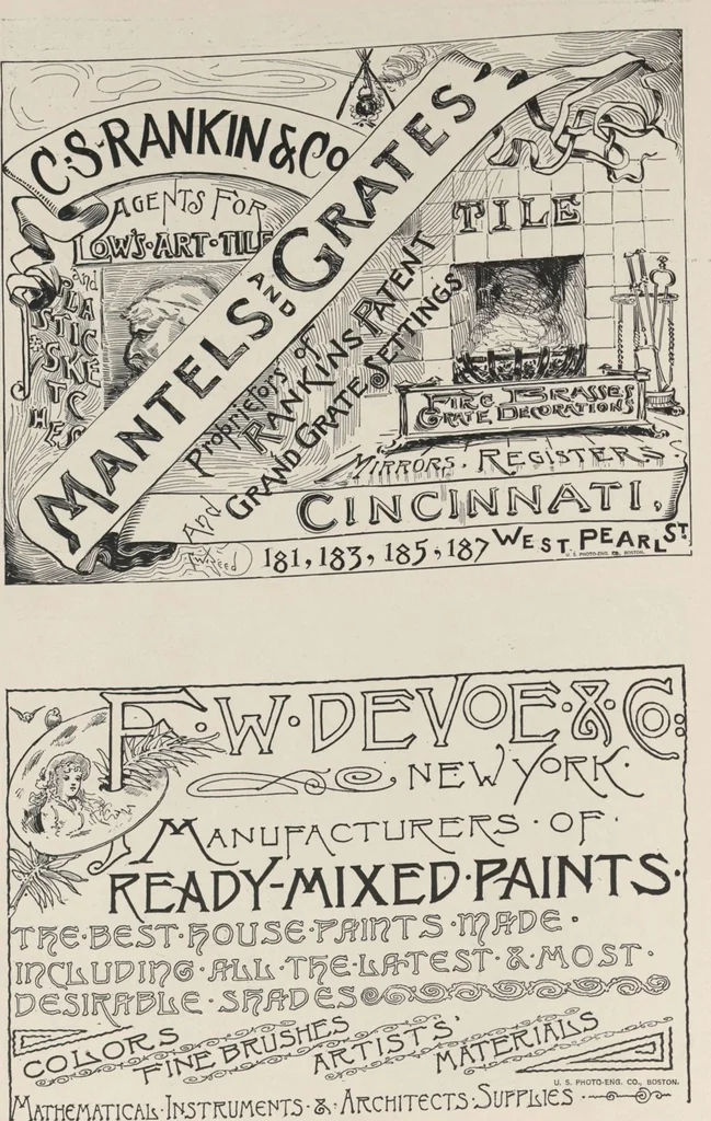 An illustration from Illustrated catalogue of art tiles made by J.G. and J.F. Low, Chelsea, Mass., U.S.A, 1884, leaf 96