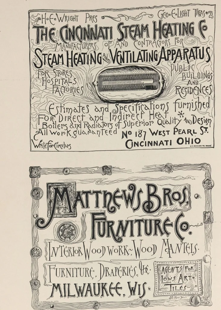 An illustration from Illustrated catalogue of art tiles made by J.G. and J.F. Low, Chelsea, Mass., U.S.A, 1884, leaf 98