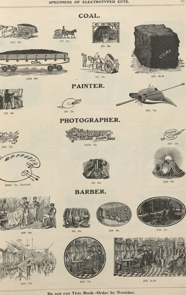 An illustration from Specimens of electrotype cuts, issued by Barnhart Bros. & Spindler, 1900, leaf 45