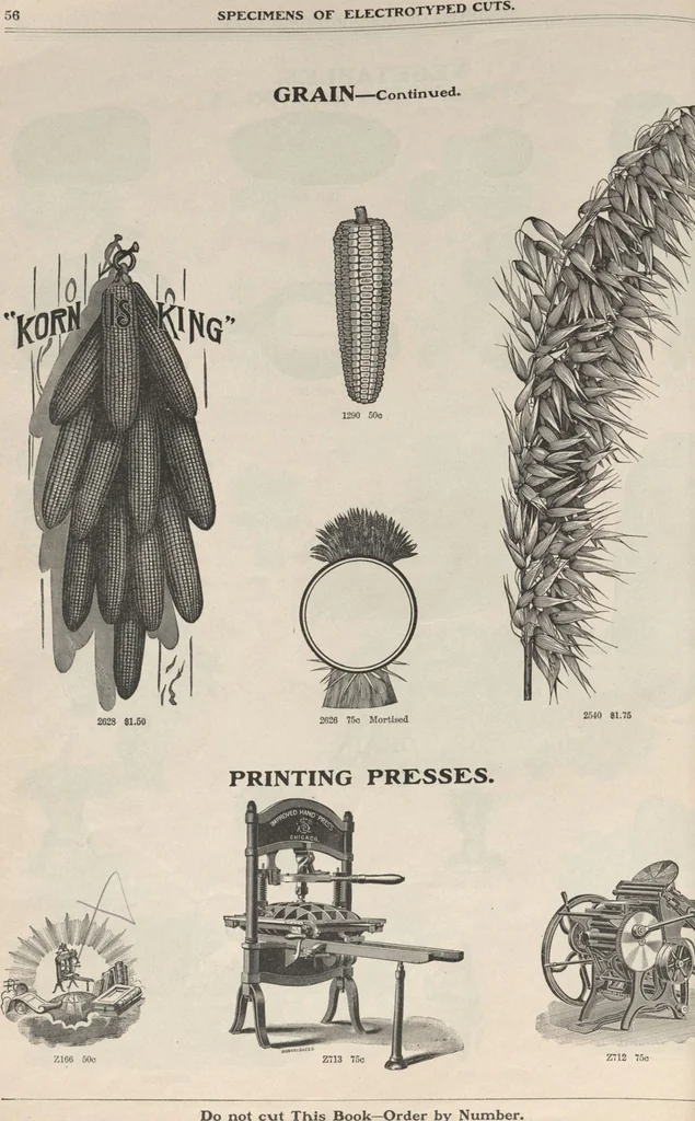 An illustration from Specimens of electrotype cuts, issued by Barnhart Bros. & Spindler, 1900, leaf 62