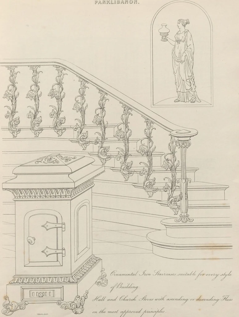 An illustration from The Panklibanon show room, and stove grate manufactory / Bell, Massey, & Co., 1860, leaf 21