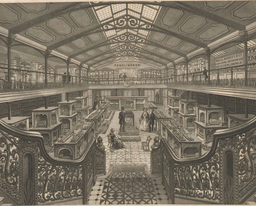 An illustration from The Panklibanon show room, and stove grate manufactory / Bell, Massey, & Co., 1860, leaf 7