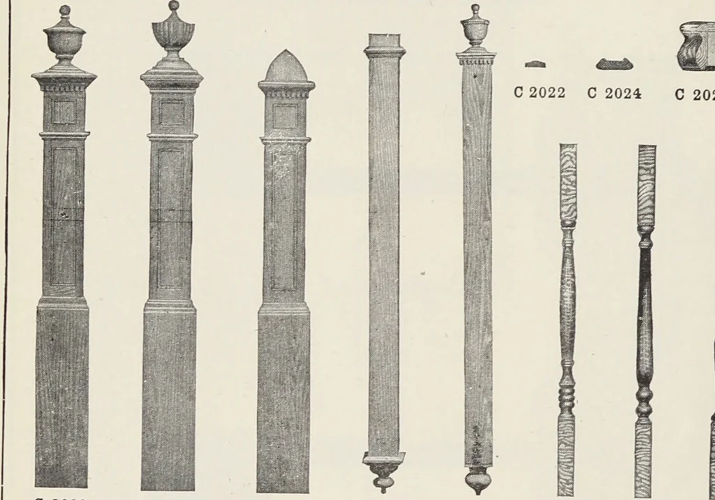 An illustration from Catalogue no. 15 from Chicago Millwork Supply Co., Chicago, U.S.A., manufacturers : doors, windows, mouldings, grilles, mantels, stairwork, etc., etc., 1906, leaf 126
