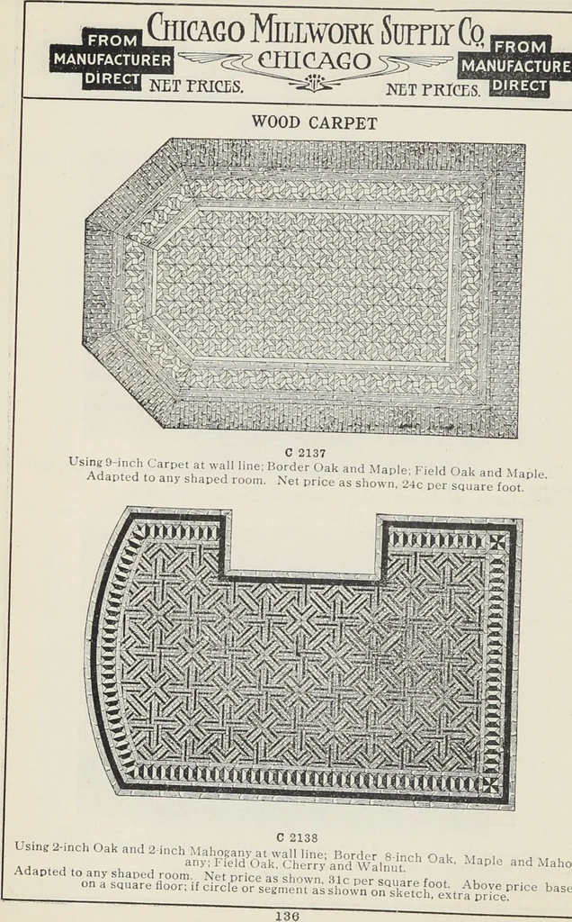 An illustration from Catalogue no. 15 from Chicago Millwork Supply Co., Chicago, U.S.A., manufacturers : doors, windows, mouldings, grilles, mantels, stairwork, etc., etc., 1906, leaf 138